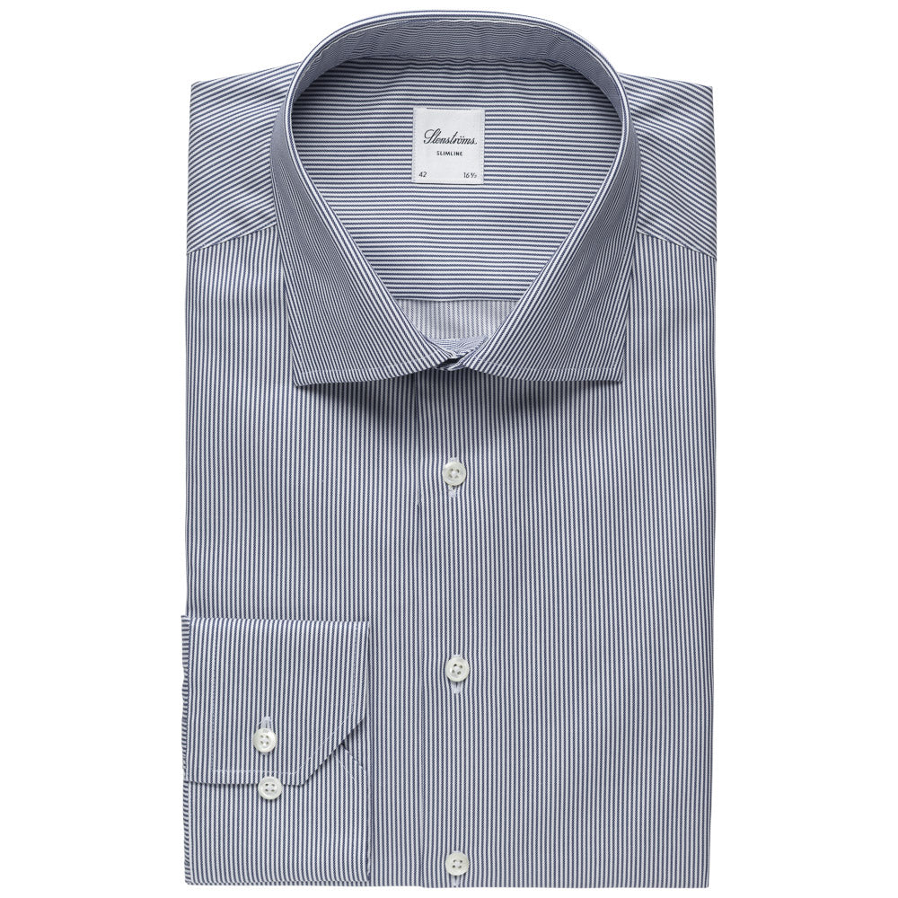 Skjorte - Slimline - Navy stripet