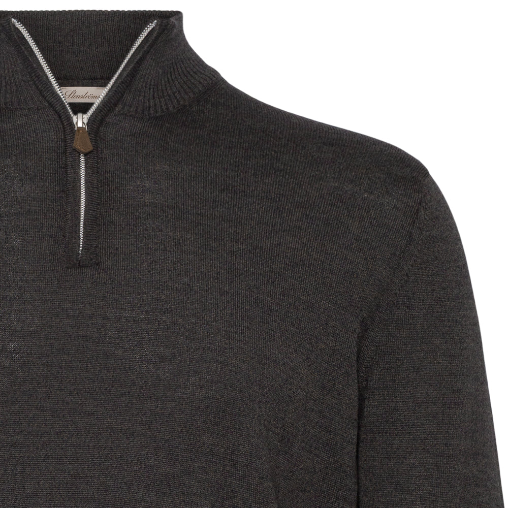 Half zip - Mørk brun