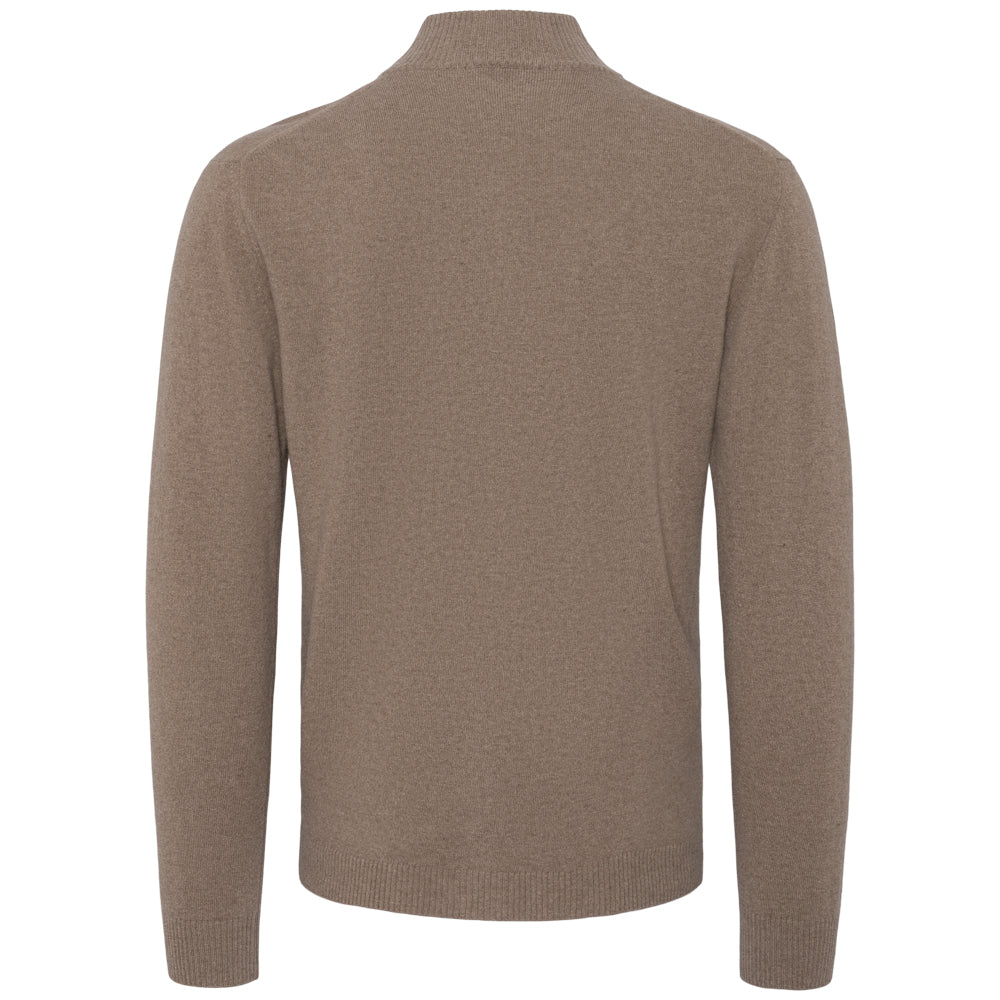 Full zip - Mørk beige