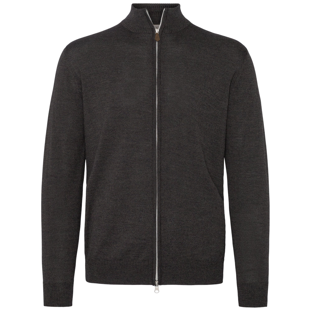Full zip - Mørk brun