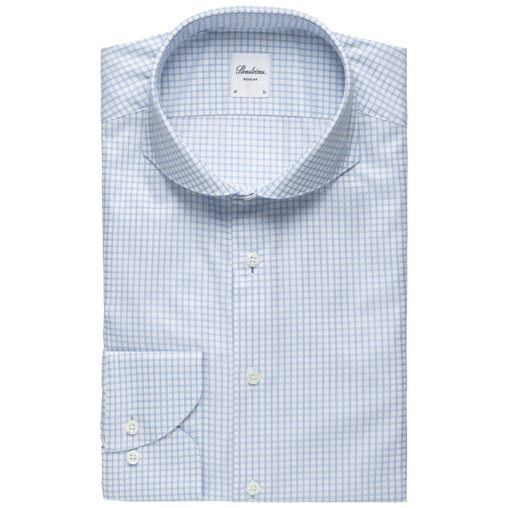 Skjorte - Regular - Lys blå rutet