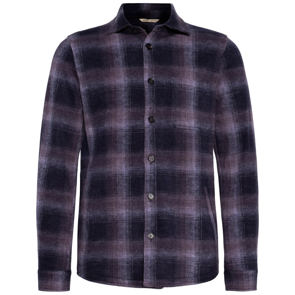 Overshirt - Navy/lilla rutet