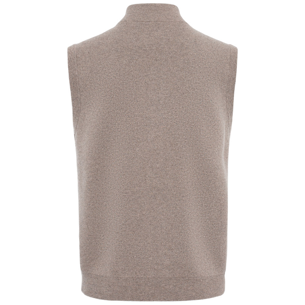 Strikkevest - Mørk beige