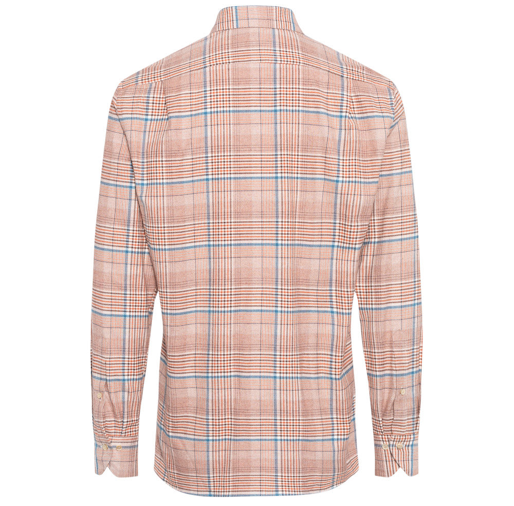 Flanellskjorte m/lommer - Regular - Orange rutet