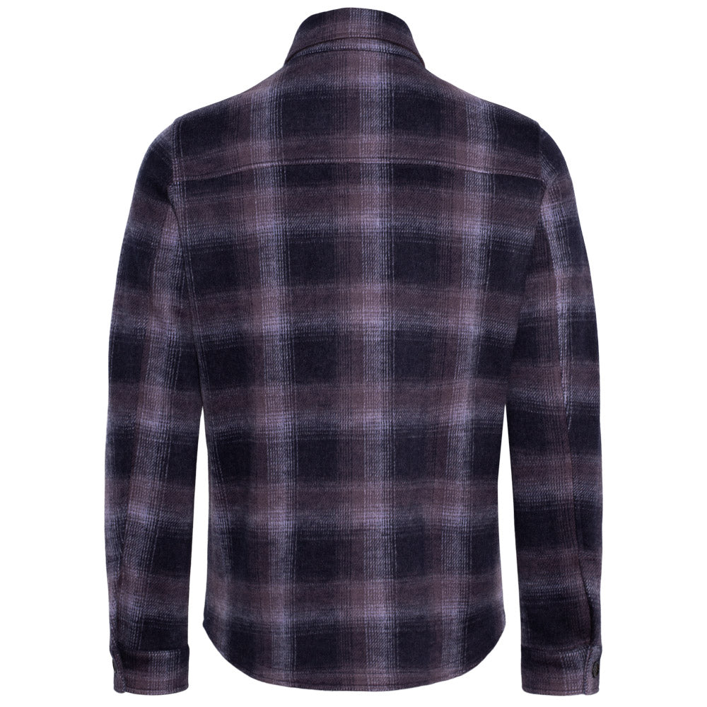 Overshirt - Navy/lilla rutet