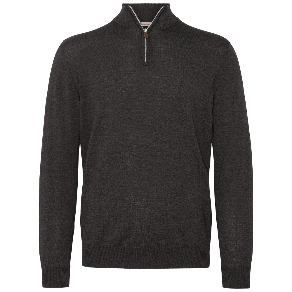Half zip - Mørk brun