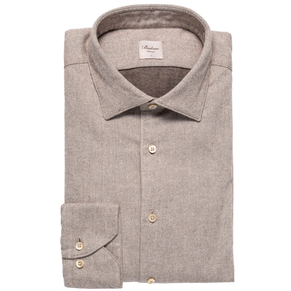 Flanellskjorte - Regular - Beige