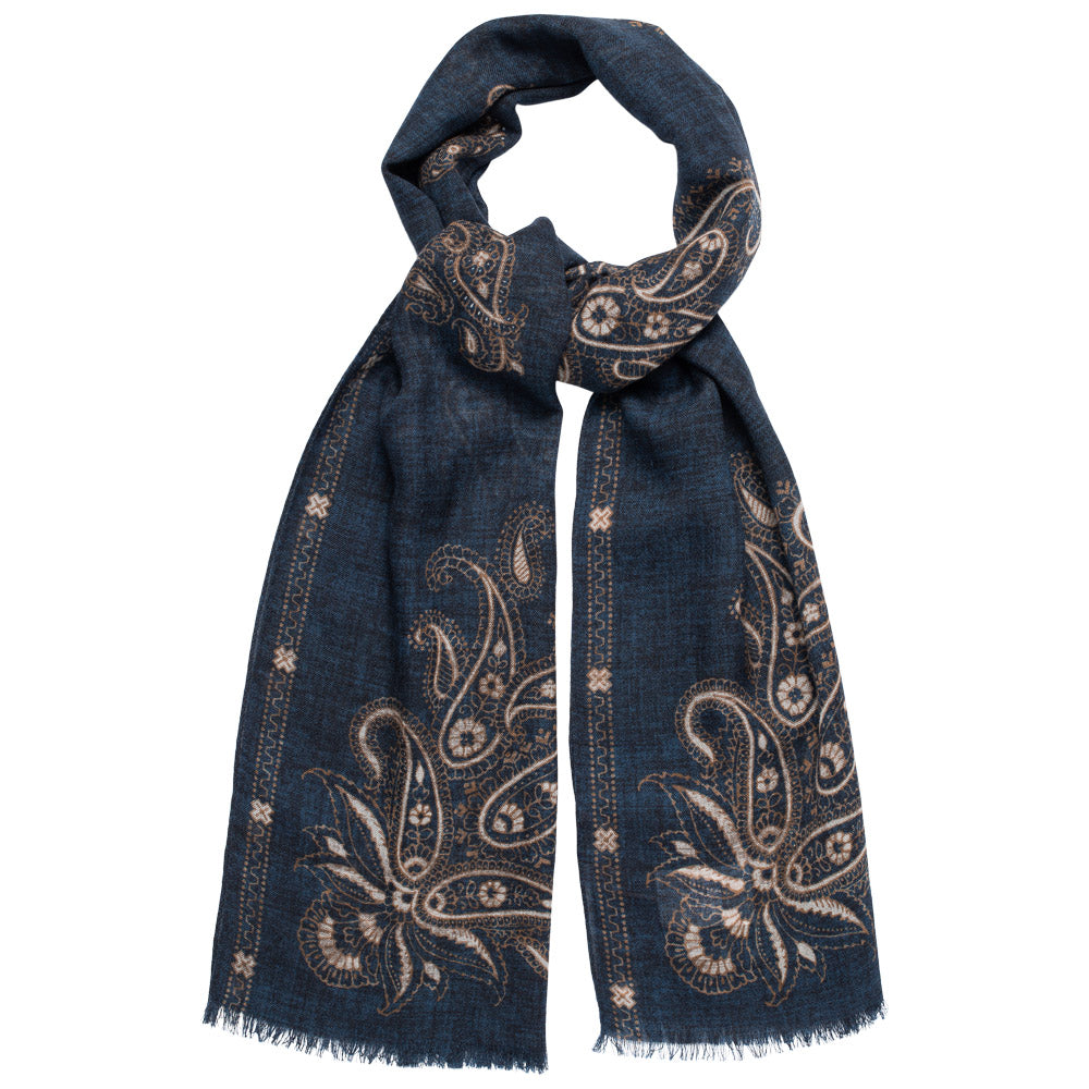 Skjerf - Cortina - Navy paisley