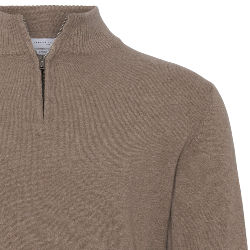 Half zip - Mørk beige