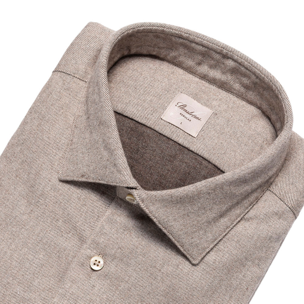 Flanellskjorte - Regular - Beige