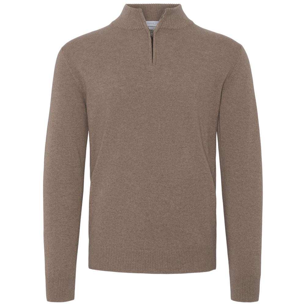 Half zip - Mørk beige