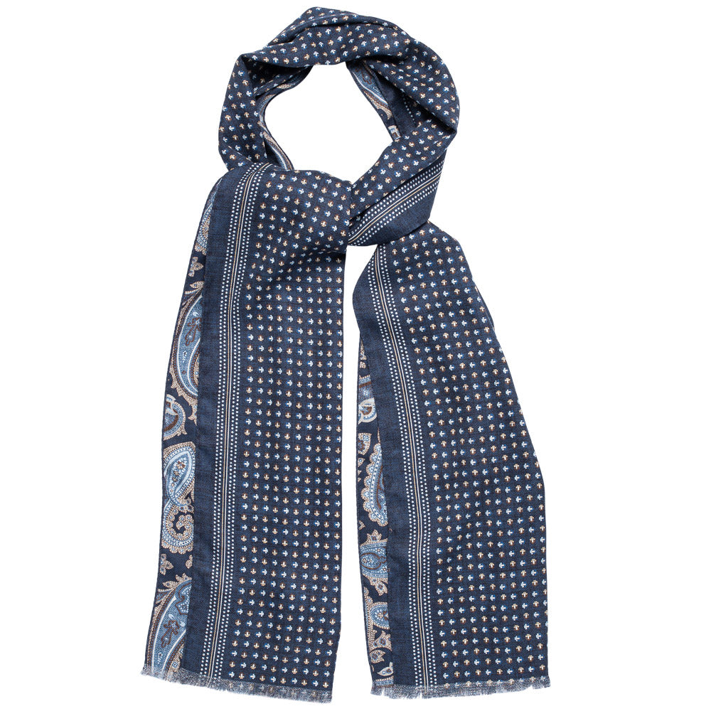Skjerf - Salina - Navy småmønstret/paisley