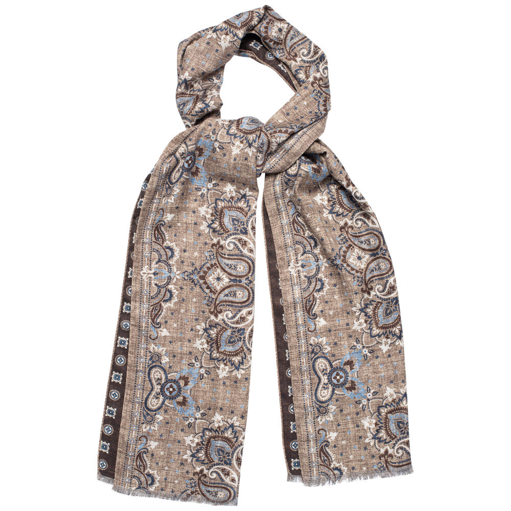 Skjerf - Salina - Beige småmønstret/paisley